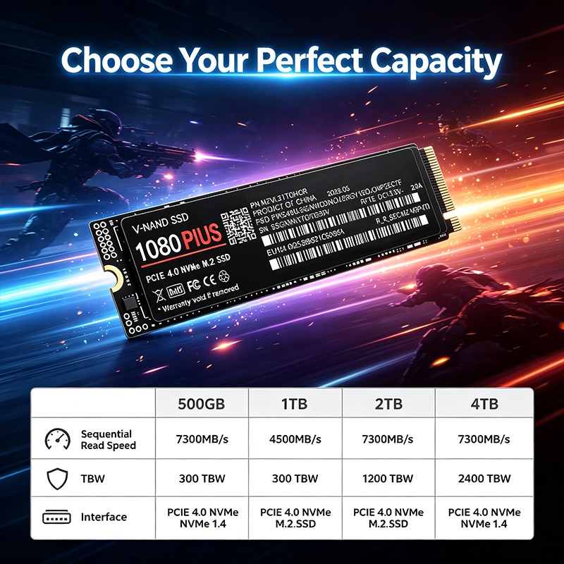 Disque SSD interne 1080 Plus M - M.2 Nvme 4Tb Pcie 4.0 Ssd avis et prix